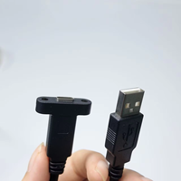 Harnais de câblage frontal pour mini-châssis industriel USB2.0 Type A mâle vers Type-C femelle à bride filetée M2, prise en charge usine, personnalisable