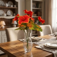 Fleurs artificielles de glycine d'automne réalistes en tissu, style rustique, centres de table saisonniers pour la décoration intérieure