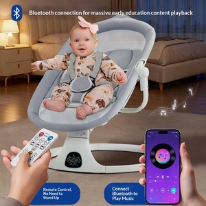 Sedia a dondolo per neonati, <span class=keywords><strong>culla</strong></span> multifunzionale, lettino elettrico in metallo per neonati, ausilio intelligente per il sonno - Product Image 3