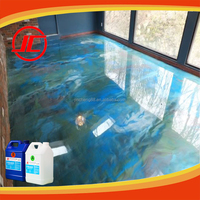Kit de résine époxy transparente auto-nivelante à haute brillance pour sol en flocons 3D Art Floor Vente en gros