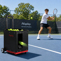 Lanceur automatique de balles de tennis Nisplay N3 en alliage d'aluminium, contrôle par application, 80+ balles pour l'entraînement professionnel