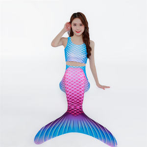 Rushed Girls Spandex/Poliéster Bikini Mermaid Skin Tail Costume Orange Traje <span class=keywords><strong>de</strong></span> baño S-<span class=keywords><strong>para</strong></span> nadar - Product Image 2