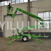 Nacelle élévatrice télescopique hydraulique tractée chinoise de 12m à 24m, 200kg, pour travaux d'arboriculture, avec certification CE ISO
