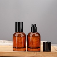 Flacon de parfum vide en verre ambré de 30 ml et 50 ml, flacon pulvérisateur rechargeable avec filetage à vis, flacon de recharge de parfum, emballage cosmétique