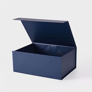 Boîtes cadeaux en carton personnalisées de luxe robustes bleu marine pour fêtes et festivals - Product Image 3