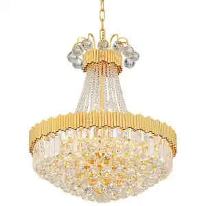 Francese Foyer soffitto di lusso sala da pranzo lampadario di cristallo oro nordico di lusso palla di vetro lampade a sospensione