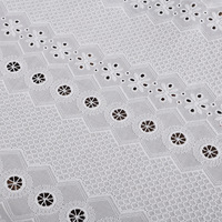 Tissu en voile brodé de haute qualité, 100% coton blanc biologique, respirant, doux, léger, pour vêtements de mariage et textiles de maison