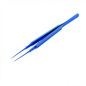 Pinces à ligature droites McPherson, instrument chirurgical ophtalmique en acier inoxydable, manuel, 85 mm avec plateforme de 4,5 mm, certifié CE - Product Image 1
