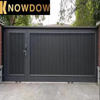 KNOWDOW Moderne Aluminium Persienne Porte Principale Portes Maison Villa Externe Entrée Avant Automatisée Coulissante Aluminium Clôture Porte Conceptions