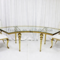 Ensemble table et chaises en acier inoxydable pour mariage en plein air