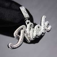 Bijoux Hip Hop pour Hommes : Chaîne avec Pendentif Lettre Personnalisée en Moissanite VVS LAB et Diamants Sertis