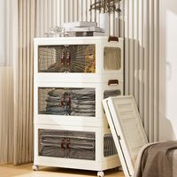 Organisateur de jouets et vêtements pour enfants, multifonctionnel, pliable, en plastique moulé par injection, armoire de rangement pour salon
