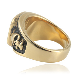 Men's Skull <b>Ring</b> Blue Stone Bezel Setting Geometric Design Everyday Wear - Product Image 2