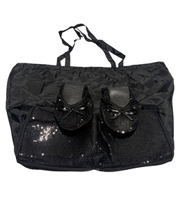 숙녀 접이식 여행 슬리퍼 블랙 스팽글 접는 발레리나 플랫 대형 포켓 경량 여름 신발 할인 인쇄 - Product Image 3