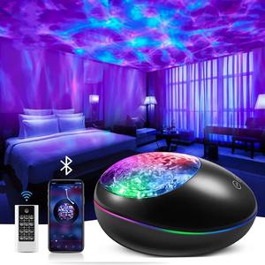 <b>Projector</b> Ocean Wave Projection NightLight White Noise <b>Bluetooth</b> Speaker Suitable Children Bedroom Decoration Night Light - Product Image 1