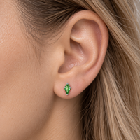 ASTM F136 G23 Titanium Internal Thread Ear Stud 4 Prong Rhombus Zircon Nickel Free Hypoallergenic Piercing Jewelry