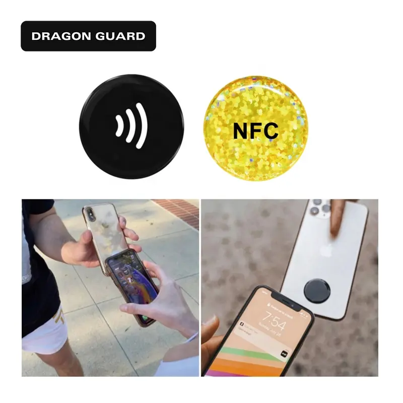 DRAGON GUARD Wholesale NFC Tag Card RFID Mobile Phone Sticker Waterproof Epoxy Etiqueta NFC