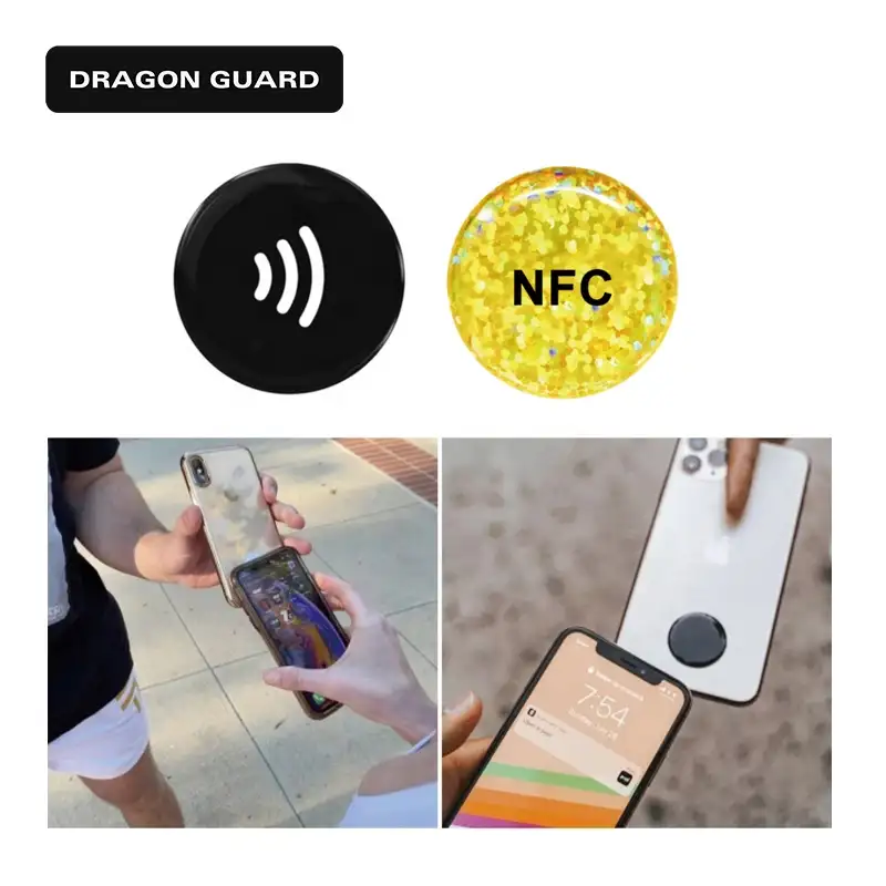 DRAGON GUARD Grosir Kartu Tag NFC Stiker Ponsel RFID Tahan Air Epoxy Etiqueta NFC