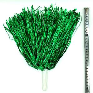 Pompones de papel de aluminio metálico con mango de bastón para niños, pompones de porristas para fiesta deportiva - Product Image 6