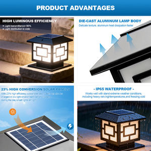 Vente flash : Lampes solaires LED de jardin extérieures en aluminium et acrylique, personnalisables, à haute efficacité lumineuse, IP65, 0,5W-8W - Product Image 2