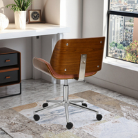 Chaise de bureau exécutive ergonomique moderne avec hauteur réglable, structure en fer et plateau en contreplaqué courbé