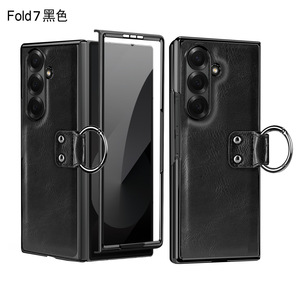 Fashion Z Fold/Flip Case with Ring, Built-in Screen & Lens <b>Protector</b> Leather <b>Cover</b> - Product Image 1