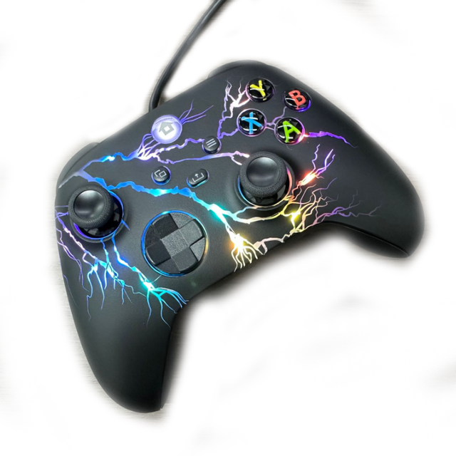 Wired RGB Controller for Xbox One/PC Games Vibration Gaming Controller Gamepad With Light Controller