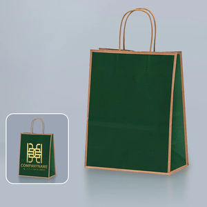 Bolsas <span class=keywords><strong>de</strong></span> Papel Kraft para Llevar Comida, con Logotipo Personalizado, al por Mayor, para Regalos, con Asas <span class=keywords><strong>de</strong></span> Cuerda Trenzada - Product Image 2