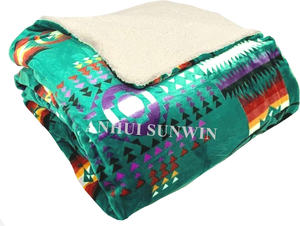 Manta de Sherpa con estampado occidental <span class=keywords><strong>azteca</strong></span> del sudoeste, franela suave, cálida y ligera para uso en todas las estaciones como artículo decorativo - Product Image 2