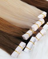 Extensions de cheveux humains vierges Slavic Hair Double Drawn, invisibles, à peau fine, en PU, sans couture, russes, à bandes adhésives
