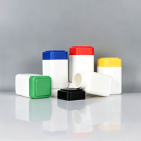 Flacon carré en plastique HDPE coloré avec bouchon à vis, vide, pour comprimés, capsules, vitamines, suppléments, médicaments