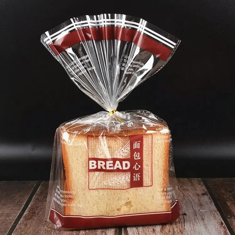 중국 공급자 인쇄 resealable 플라스틱 opp 투명 밑바닥 삼각천 빵 가방 빵