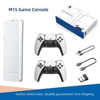 Console de jeu domestique M15 la plus vendue, 20 000 jeux, deux manettes sans fil pour sortie TV HD, compatible avec les jeux d'arcade PS