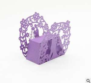 レーザーカット新郎新婦ギフトボックス結婚式の引き出物ダイカットキャンディボックス結婚式の引き出物ボックス（キャンディ用） - Product Image 3