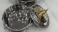 Ensemble de luxe 4 pièces 3L 6L 8L 12L, grande taille, casserole isotherme en acier inoxydable, récipient alimentaire, motif floral doré, cadeau de l'Aïd