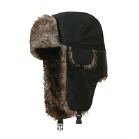 Venta al por mayor personalizado mujeres hombres a prueba de viento cálido ruso nieve aviador trampero Ushanka sombrero con orejeras