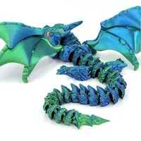 Statue de dragon réaliste en 3D, figurine articulée rotative et adaptée aux enfants, animaux imprimés pour la décoration de paysage.