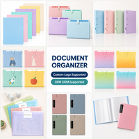 Pochette de classement A4 en PP avec logo personnalisé, bouton-pression, transparente, pour documents, classeur en plastique, fournitures de bureau et scolaires