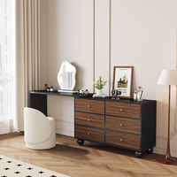 Tout en bois massif Nordic Modern Simple Bedroom Dressing Table Integrated Chest Drawers Corner Desk for Small Makeup Vanity