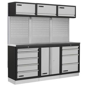 Armario de taller modular Fervi A008N, sistema de almacenamiento de herramientas con panel perforado y cajones para uso en garaje - Product Image 1