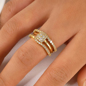 Anillo de Diamante Corte Princesa T0306, Oro Blanco, Color D Natural, Joyería de Compromiso para Mujer - Product Image 2