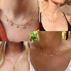 不锈钢定制个性化名字首字母基督教链式吊坠项链女式 - 派对和周年纪念礼物 - Product Image 3