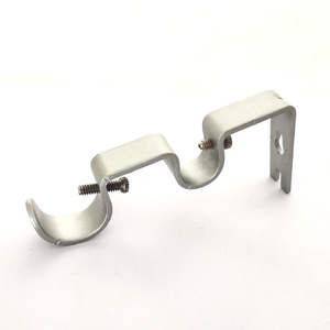 Double Curtain Rod <b>Bracket</b> U Shape Iron Support For Curtains Modern Design Easy Installation <b>Black</b> Silver Brown Warm Gold - Product Image 5