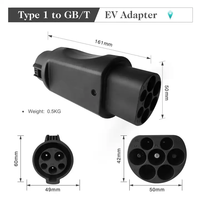 Nouvel adaptateur de chargeur de voiture électrique AC 110V-230V 32A 7KW Type1 Gbt avec prise SAE J1772 chargeur Ev adaptateur de charge Ev