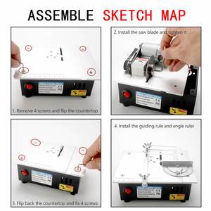 Sierra de Mesa Mini de Escritorio 110v/220v, Máquina de Corte Pequeña de 2 Pulgadas para Bricolaje, Puede Cortar Madera, Aleación de Aluminio, Kit de Sierra de Mesa Mini - Product Image 6