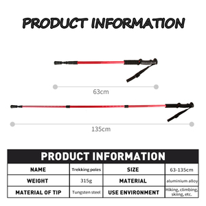 Bâton d'auto-défense extensible en métal à trois sections, bâton de marche, arbon, iber, alking, ltralight, vieux, ustom, ogo - Product Image 5