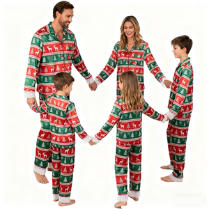 Conjunto de <span class=keywords><strong>Pijamas</strong></span> Navideños de Algodón Personalizados con el Último Diseño, <span class=keywords><strong>Pijamas</strong></span> Navideños <span class=keywords><strong>para</strong></span> Toda la <span class=keywords><strong>Familia</strong></span> - Product Image 3