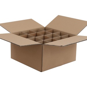 Di chuyển các tông sóng carton chai rượu vang chai thủy tinh đóng gói hộp với lót giấy để phân chia - Product Image 4