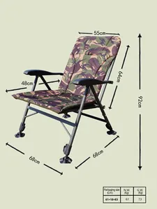 Sedia da Pesca Pieghevole in Stile Europeo, Resistente, con Struttura in Ferro, Regolabile, Portatile e Reclinabile - Product Image 3
