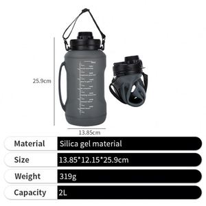 2026 Wholesale Pink Soft Silicone Stylish Portable <b>Large</b> Capacity Gym Water Bottle for Outdoor - Product Image 5